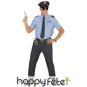 Uniforme bleu de policier grande taille